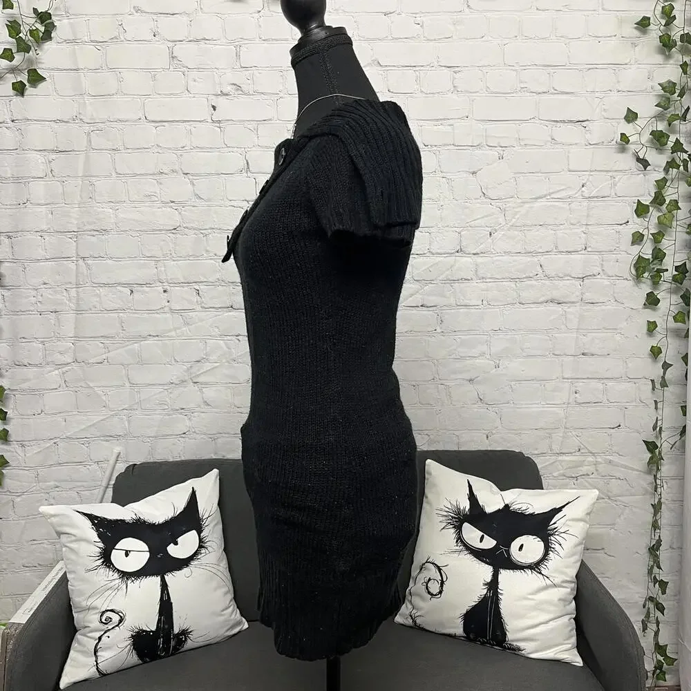 00s black off the shoulder adjusted mini dress - Picture 4 of 6
